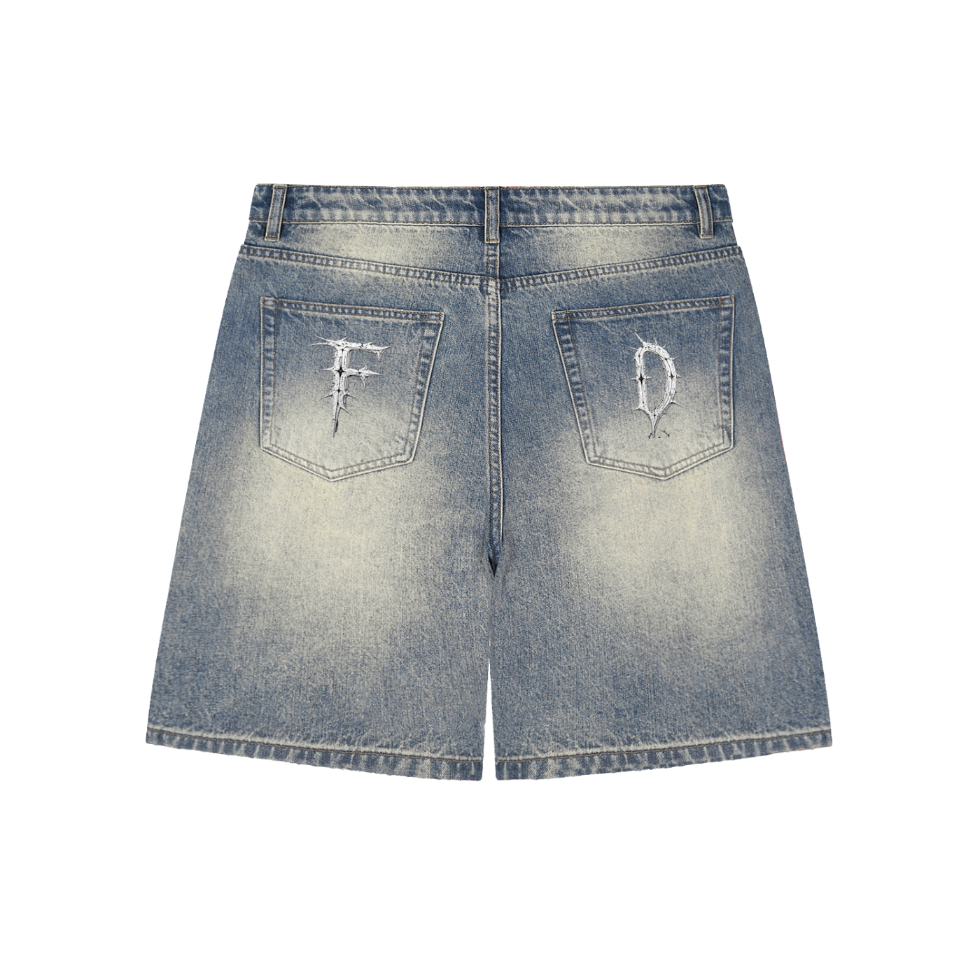 Faded Distressed Baggy Denim Shorts