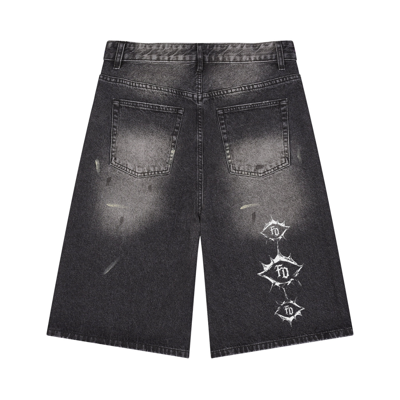 Men’s Vintage Wash Wide Leg Denim Shorts