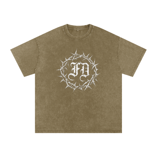 Snow Washed Oversized Cotton T-Shirt