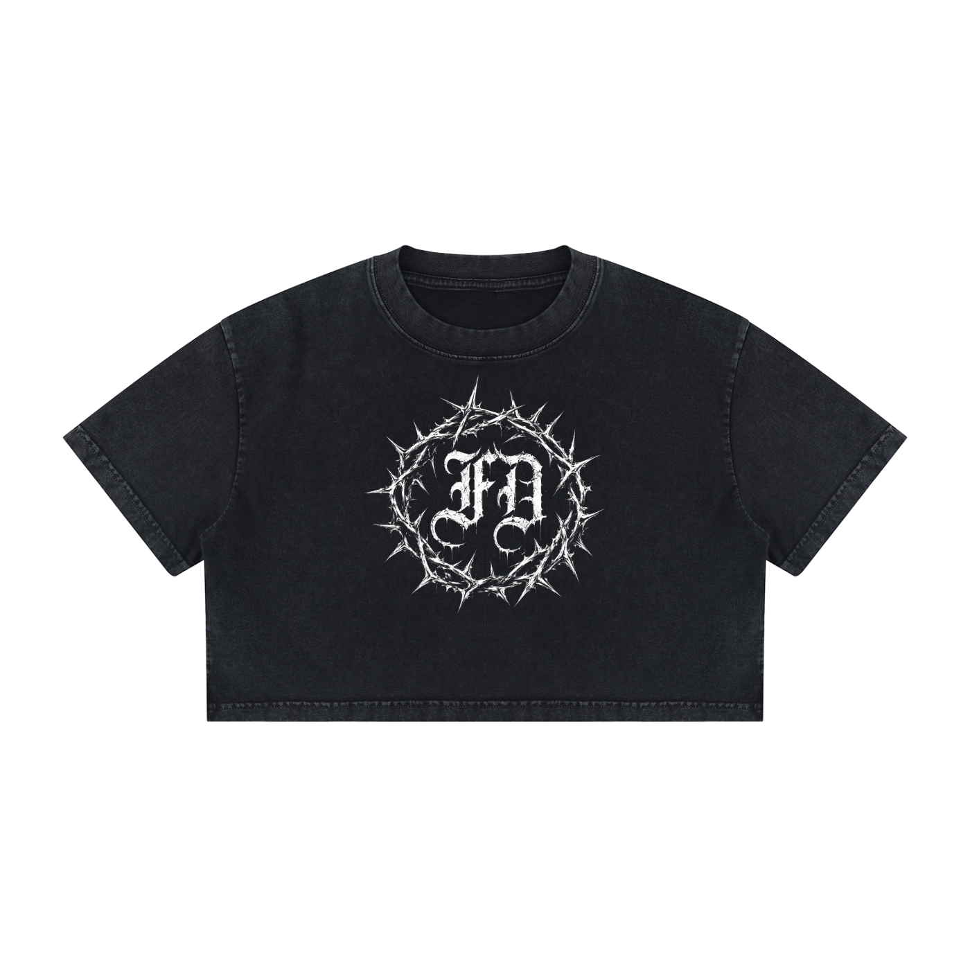 Women's Mineral Wash Cotton Crop T-Shirt