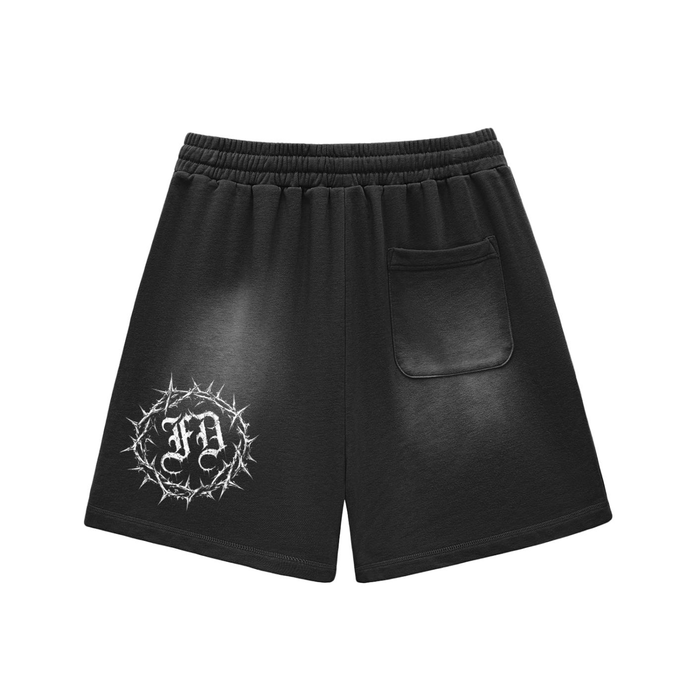 Sun Fade Raw Edge Cotton Shorts