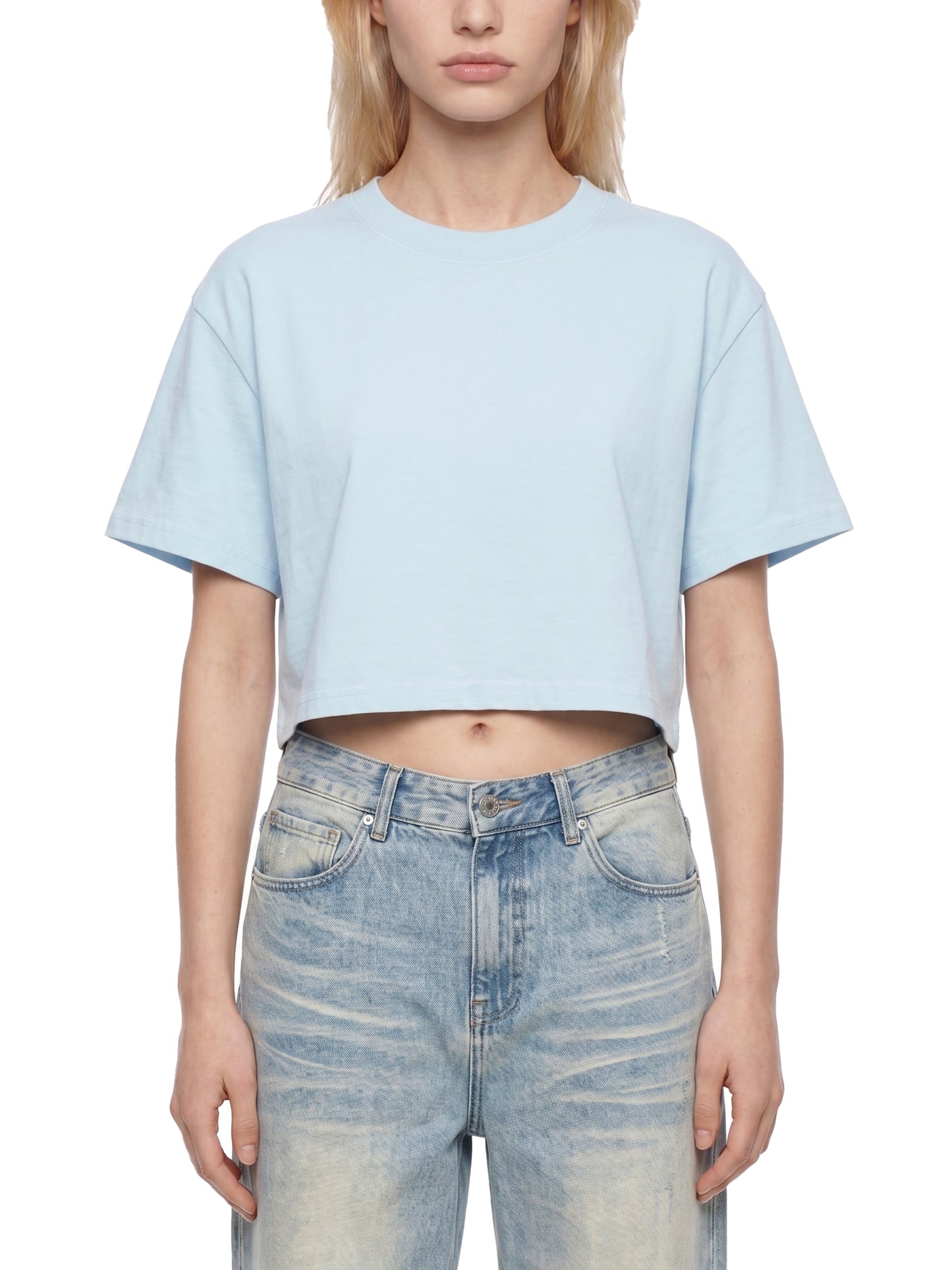Women's Mineral Wash Cotton Crop T-Shirt