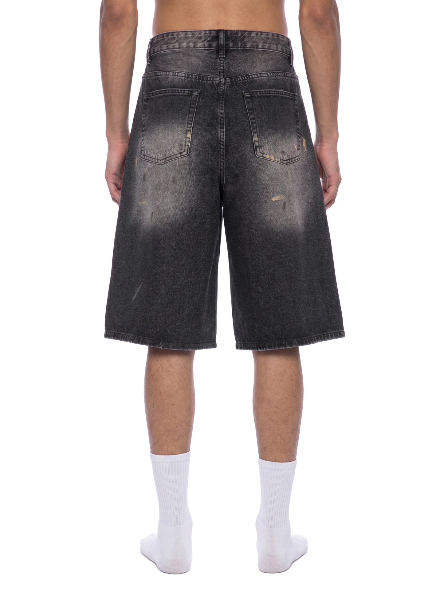 Men’s Vintage Wash Wide Leg Denim Shorts